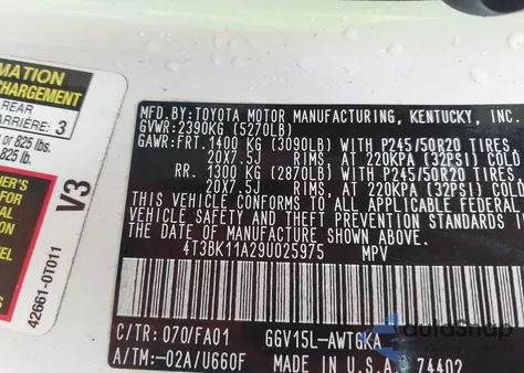 2009 Toyota Venza Base V6 из США, поврежденный, VIN 4T3BK11A29U025975